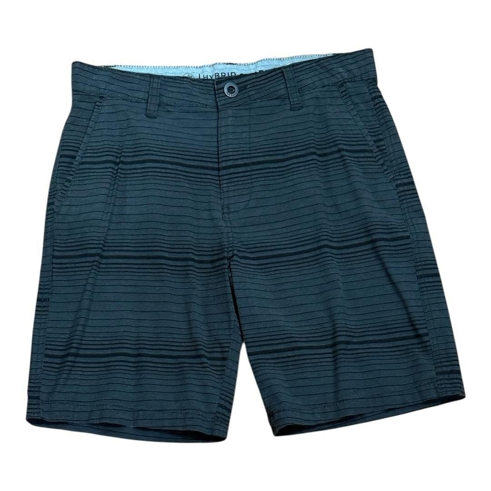 360 Surf Hybrid Shorts Mens 30 Black Striped Water to Land Swim Stretch Board